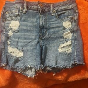 American Eagle Outfitters Ripped Blue Jean Shorts